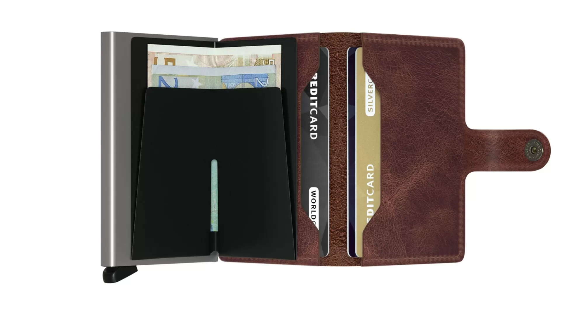 Store Miniwallet Vintage Brown Pasjeshouders