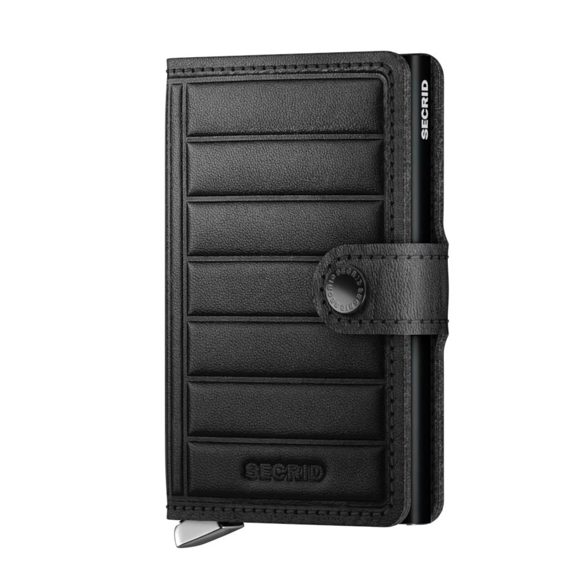 Clearance Premium Miniwallet Emboss Lines Black Pasjeshouders