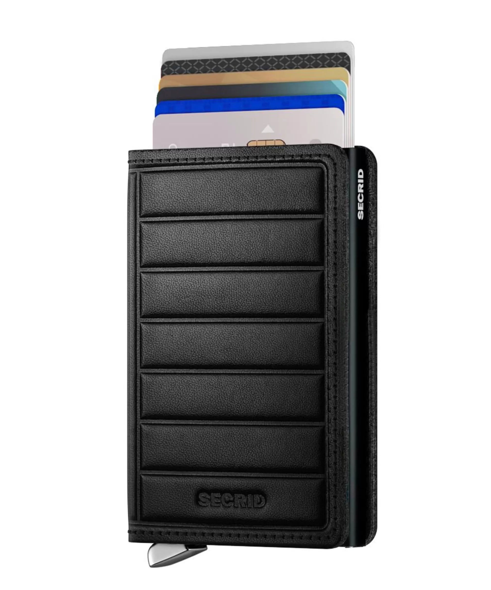 New Premium Slimwallet Emboss Lines Black Pasjeshouders