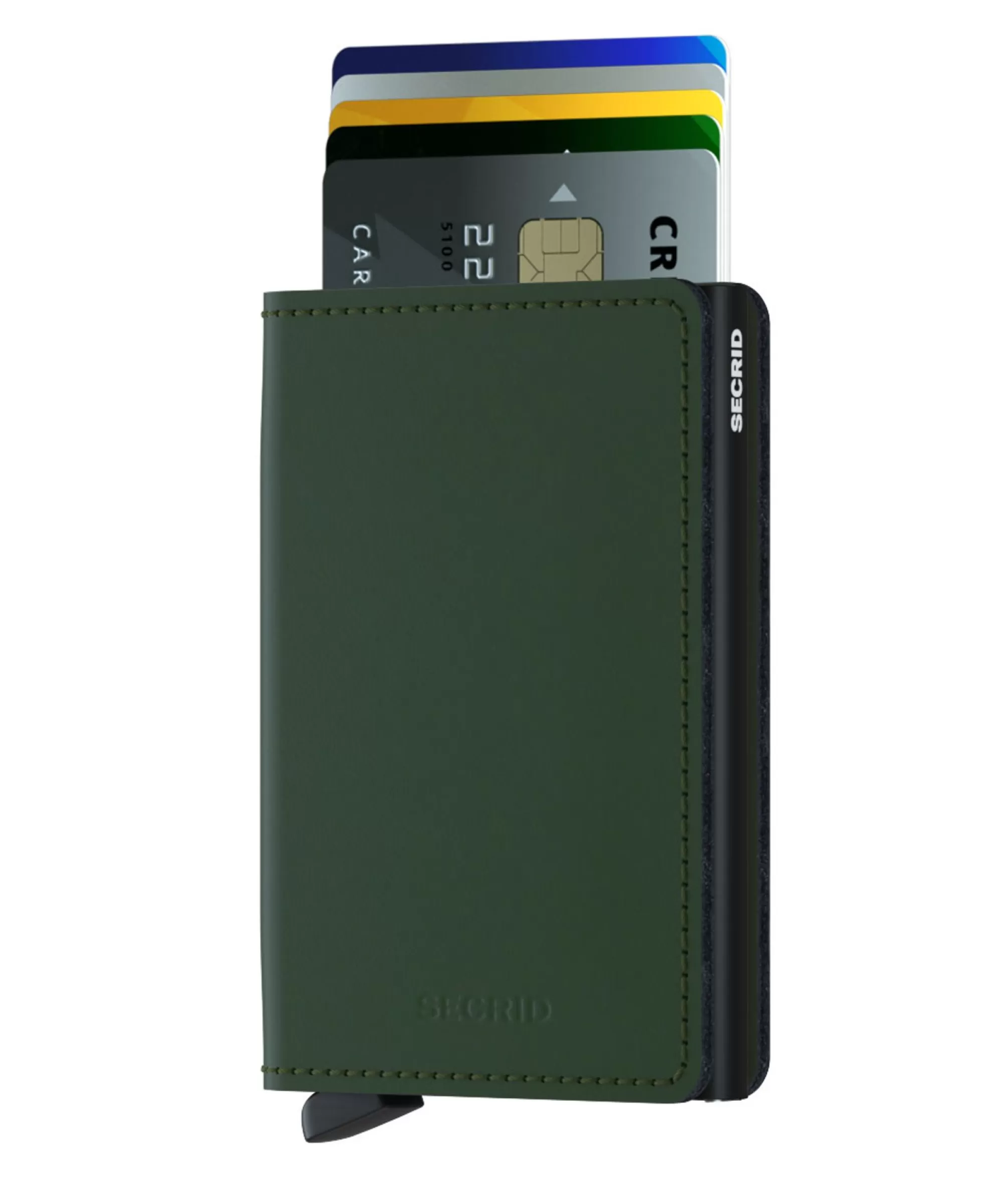 Fashion Slimwallet Matte Green Black Pasjeshouders