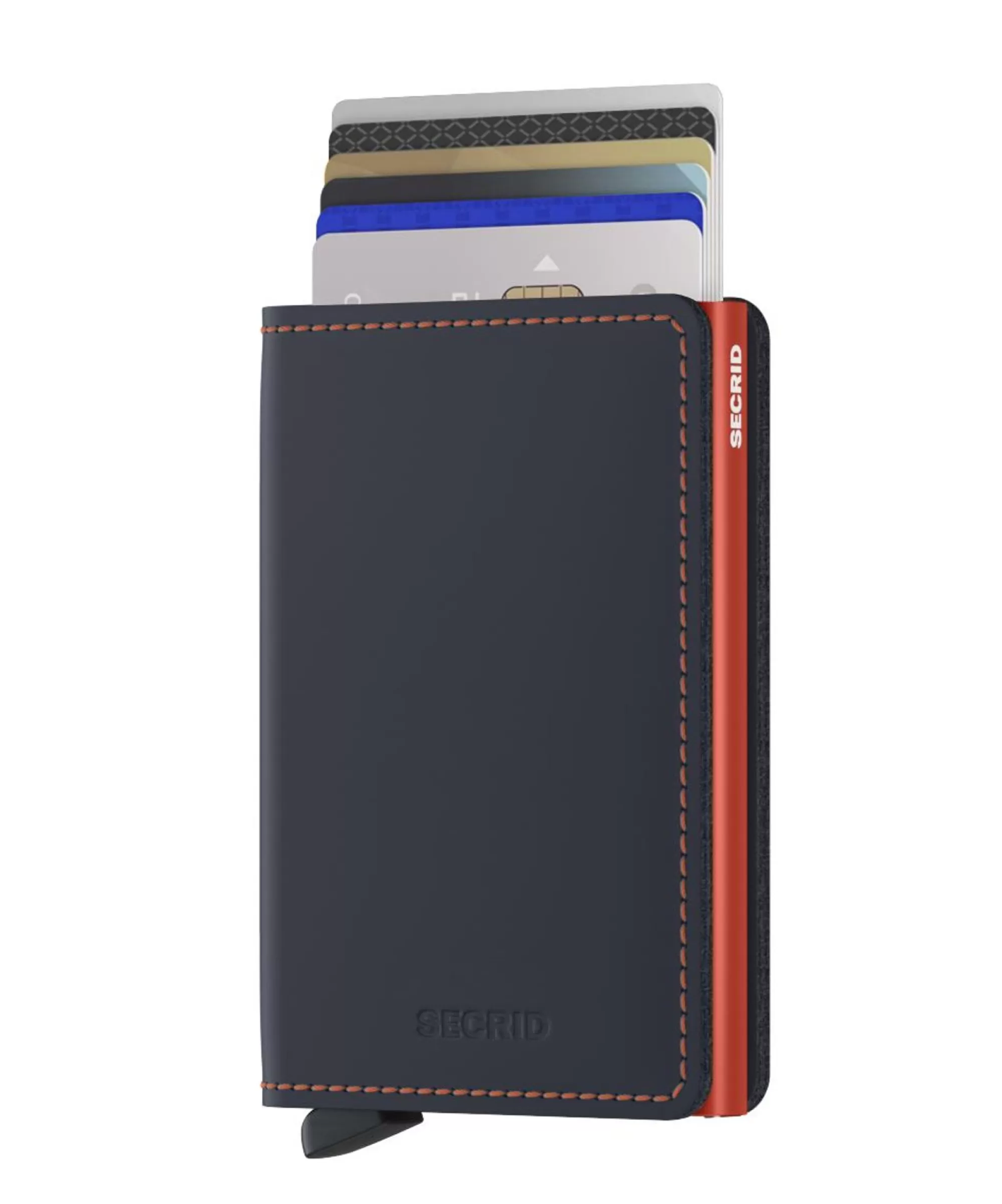 Online Slimwallet Matte Night Blue Orange Pasjeshouders