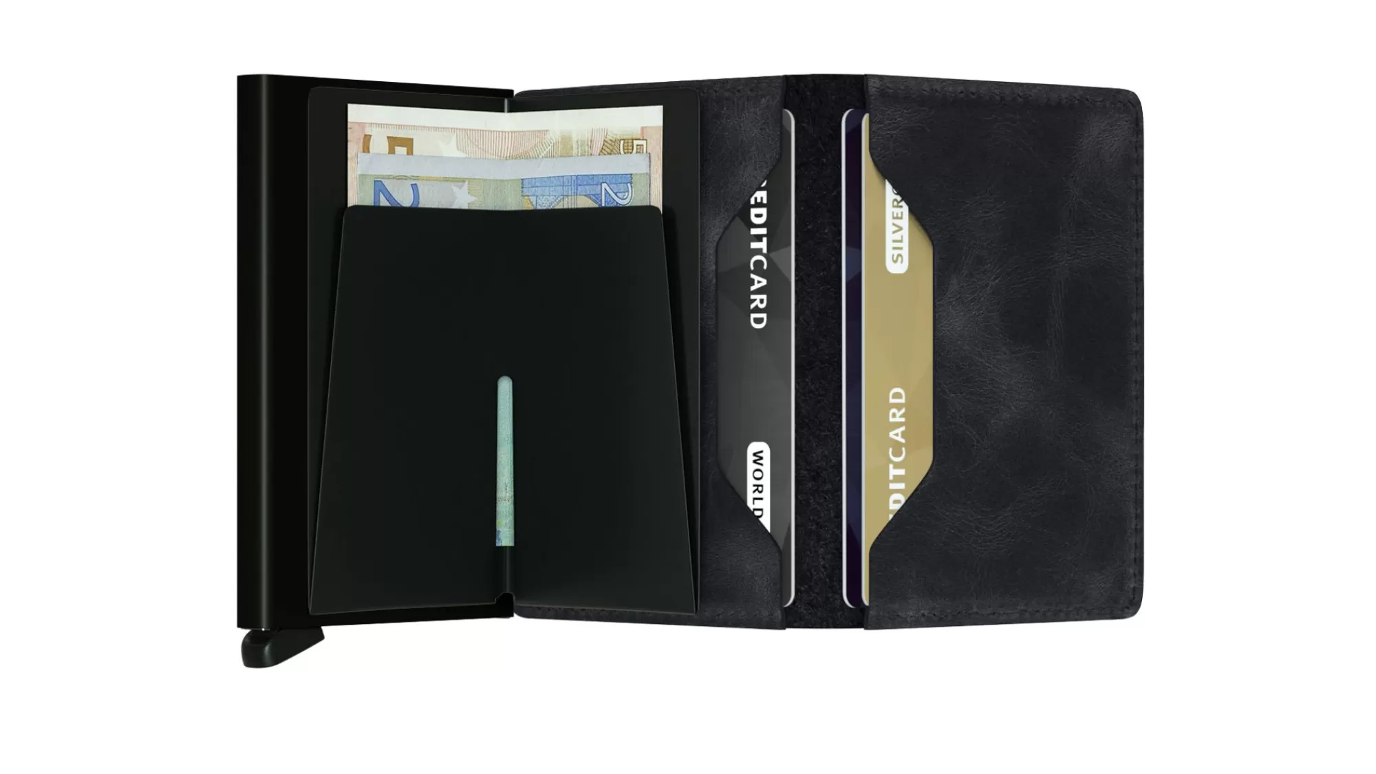 Discount Slimwallet Vintage Black Pasjeshouders