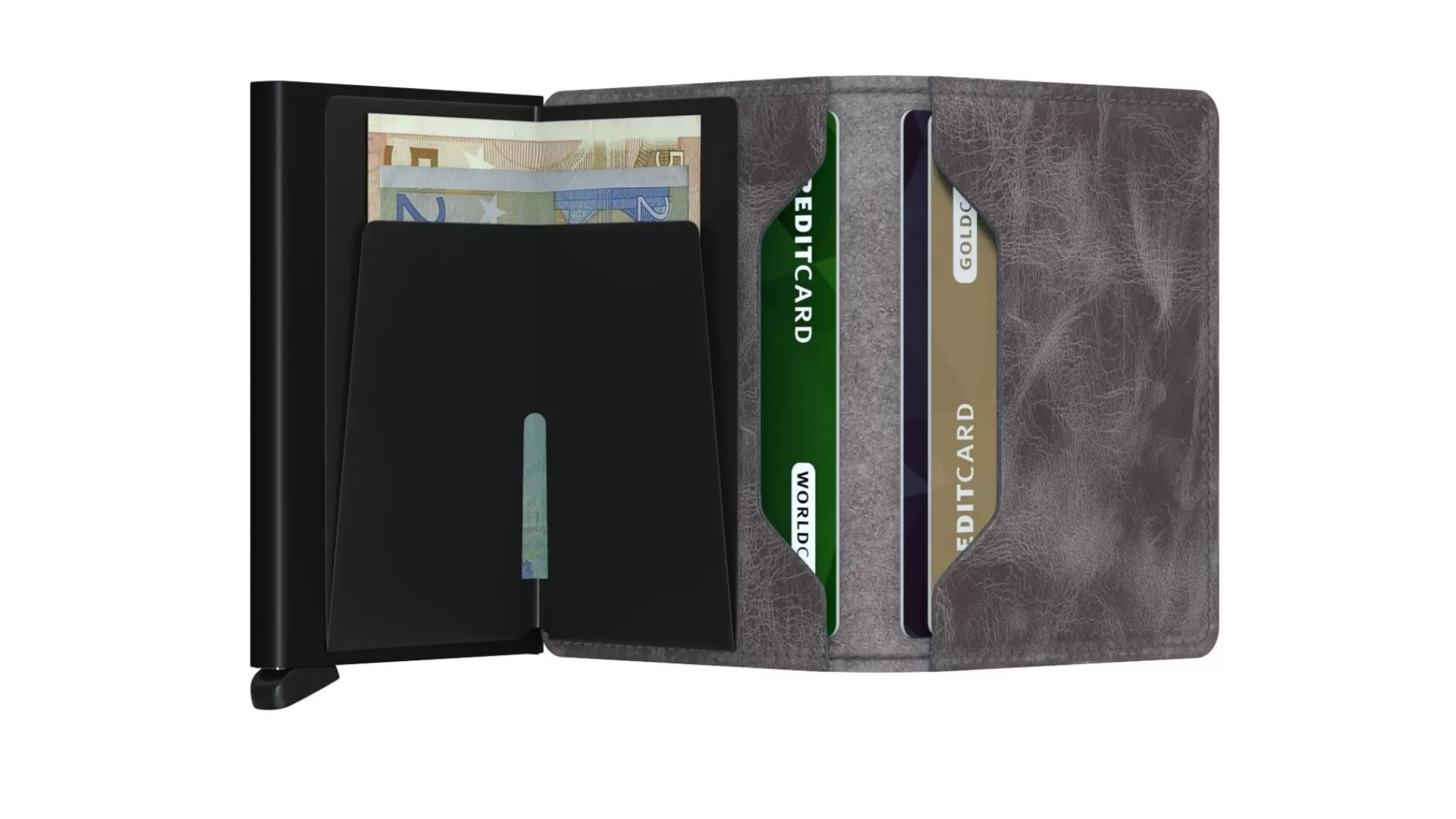 Online Slimwallet Vintage Grey Black Pasjeshouders