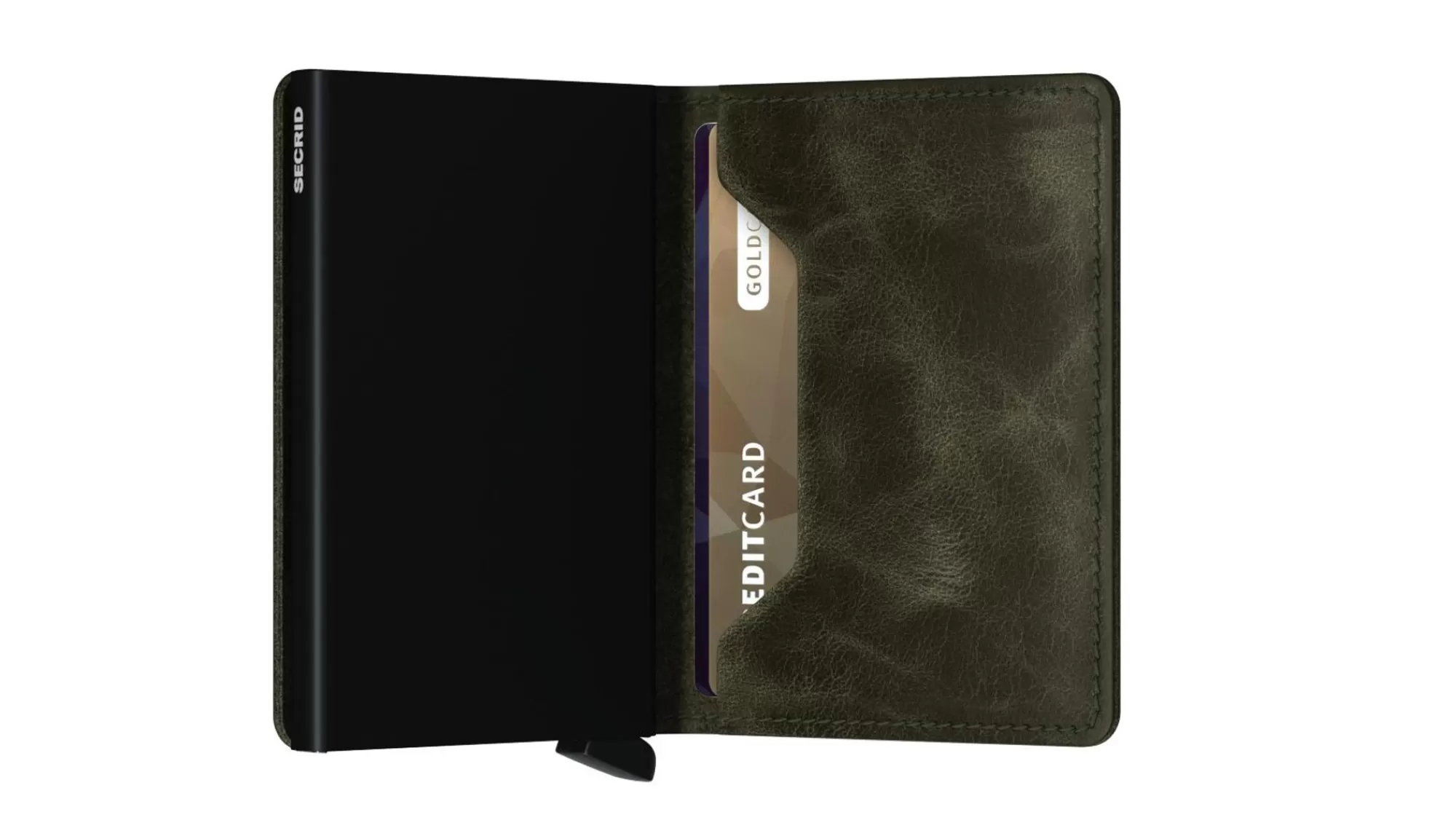 Sale Slimwallet Vintage Olive Black Pasjeshouders