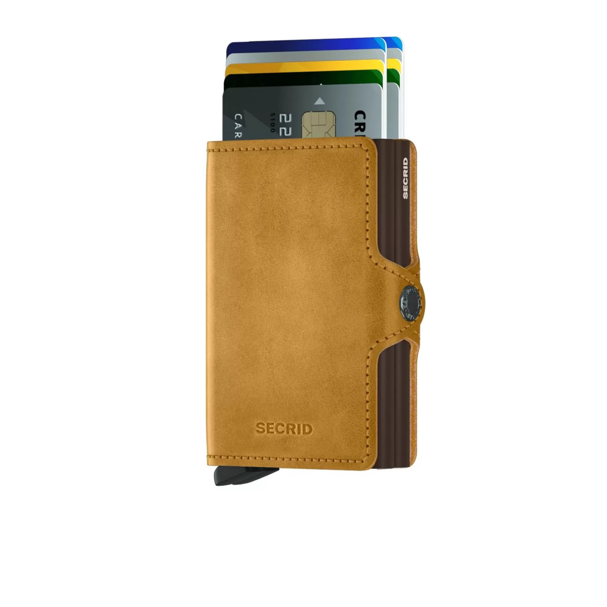 Store Twinwallet Vintage Ochre Pasjeshouders