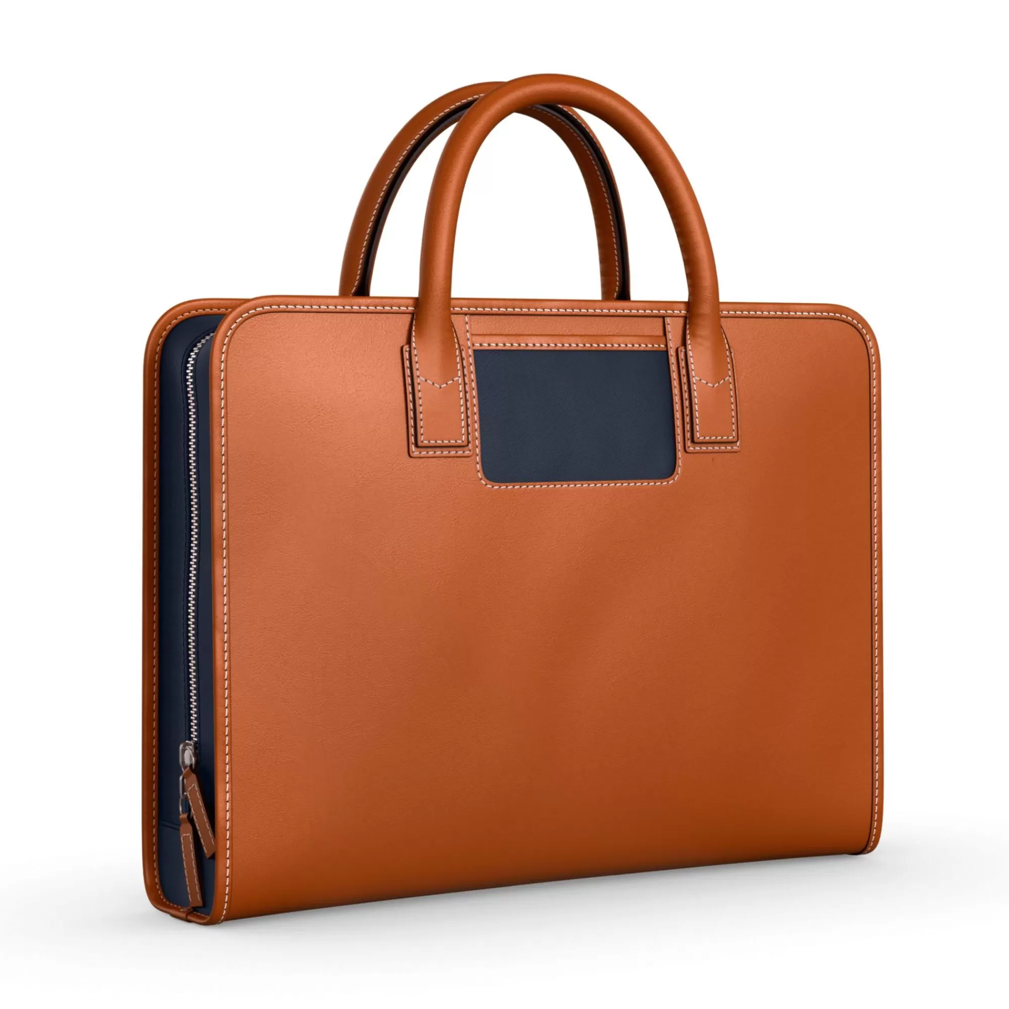 Flash Sale Briefcase Cognac Navy Laptoptassen