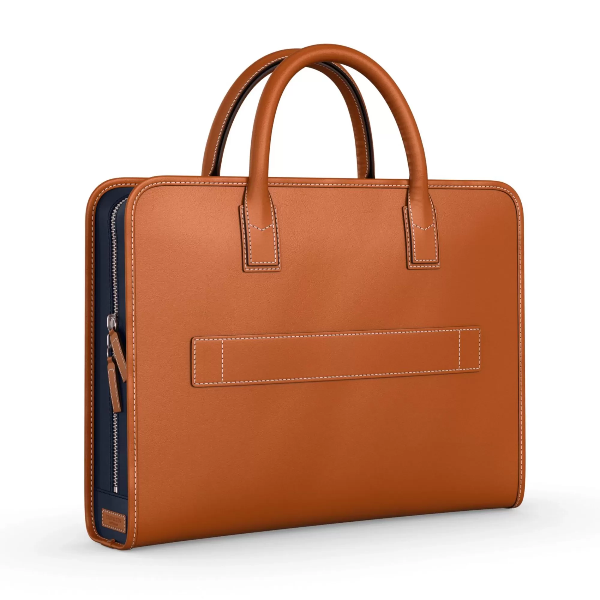 Flash Sale Briefcase Cognac Navy Laptoptassen