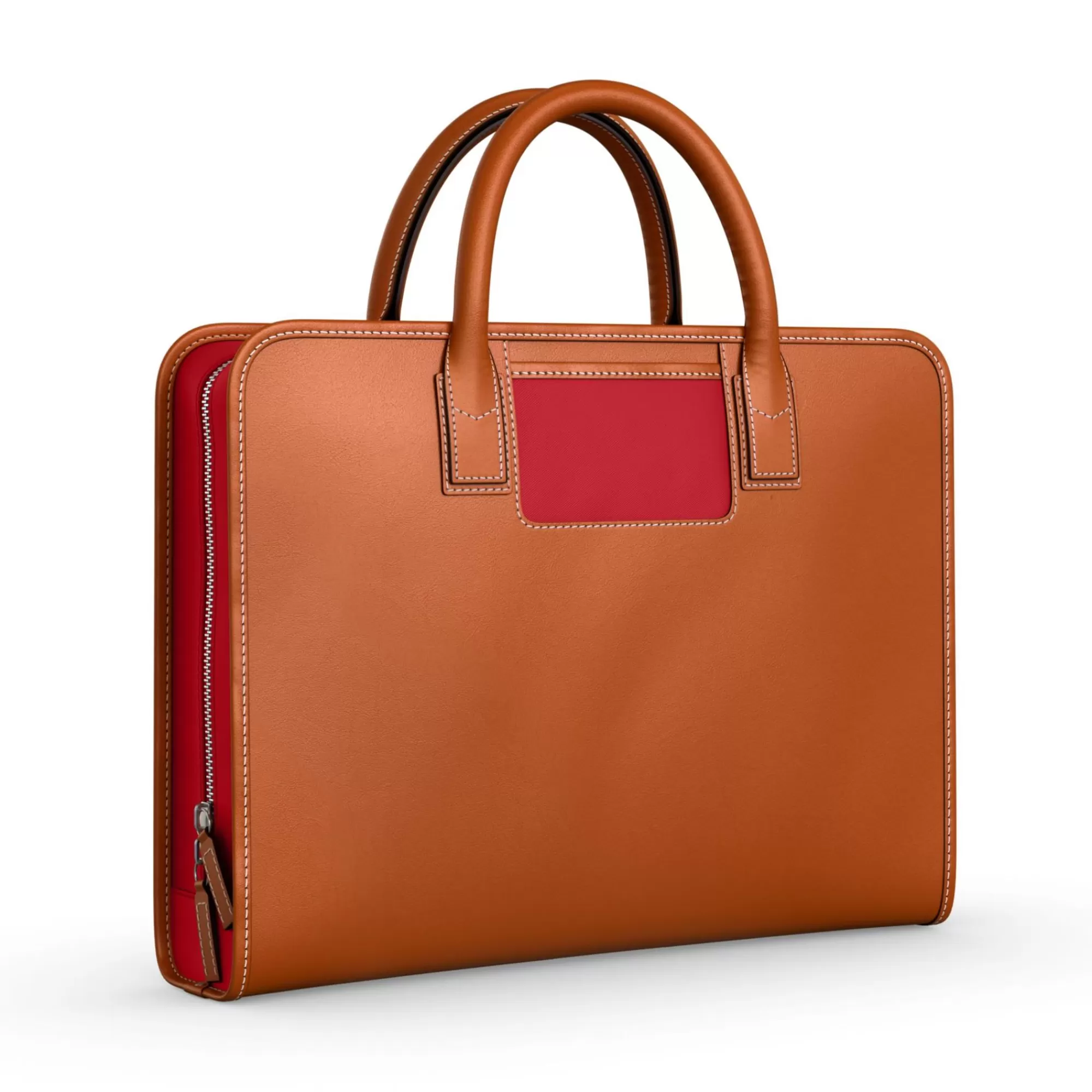 Shop Briefcase Cognac Red Laptoptassen