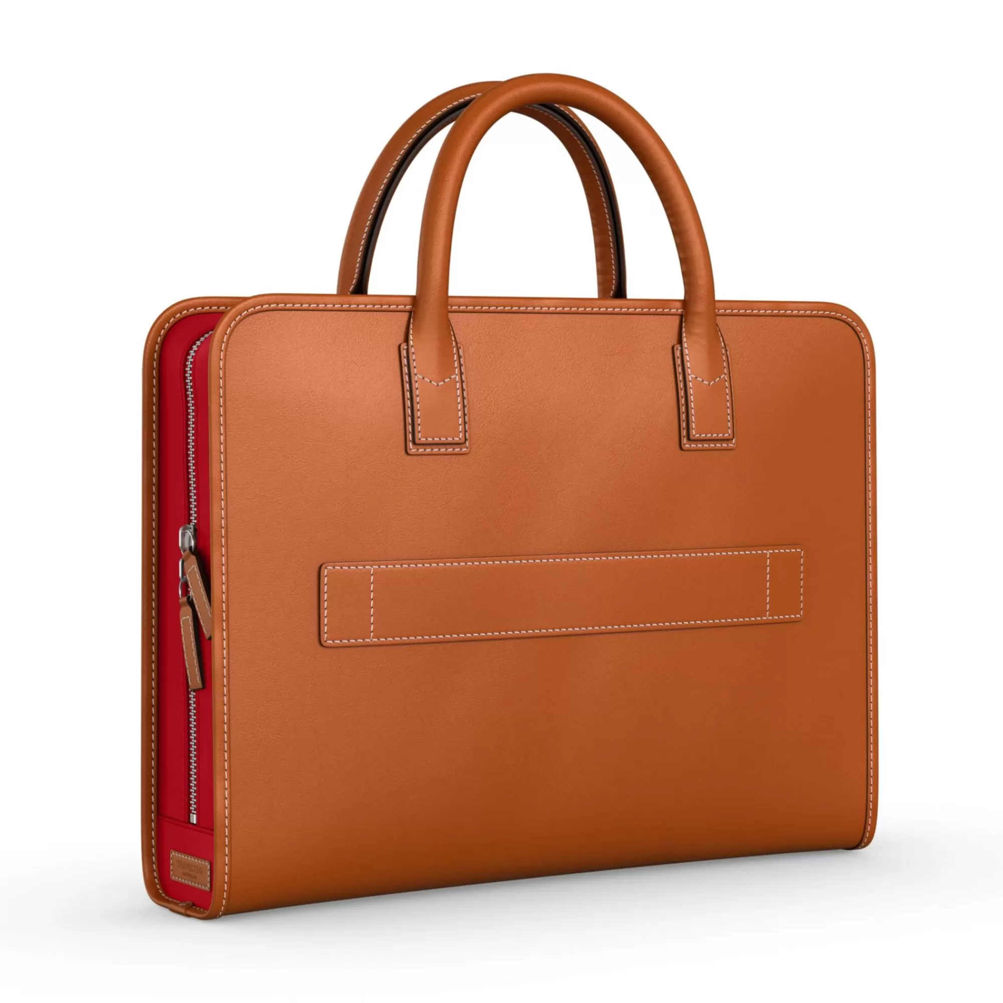 Shop Briefcase Cognac Red Laptoptassen