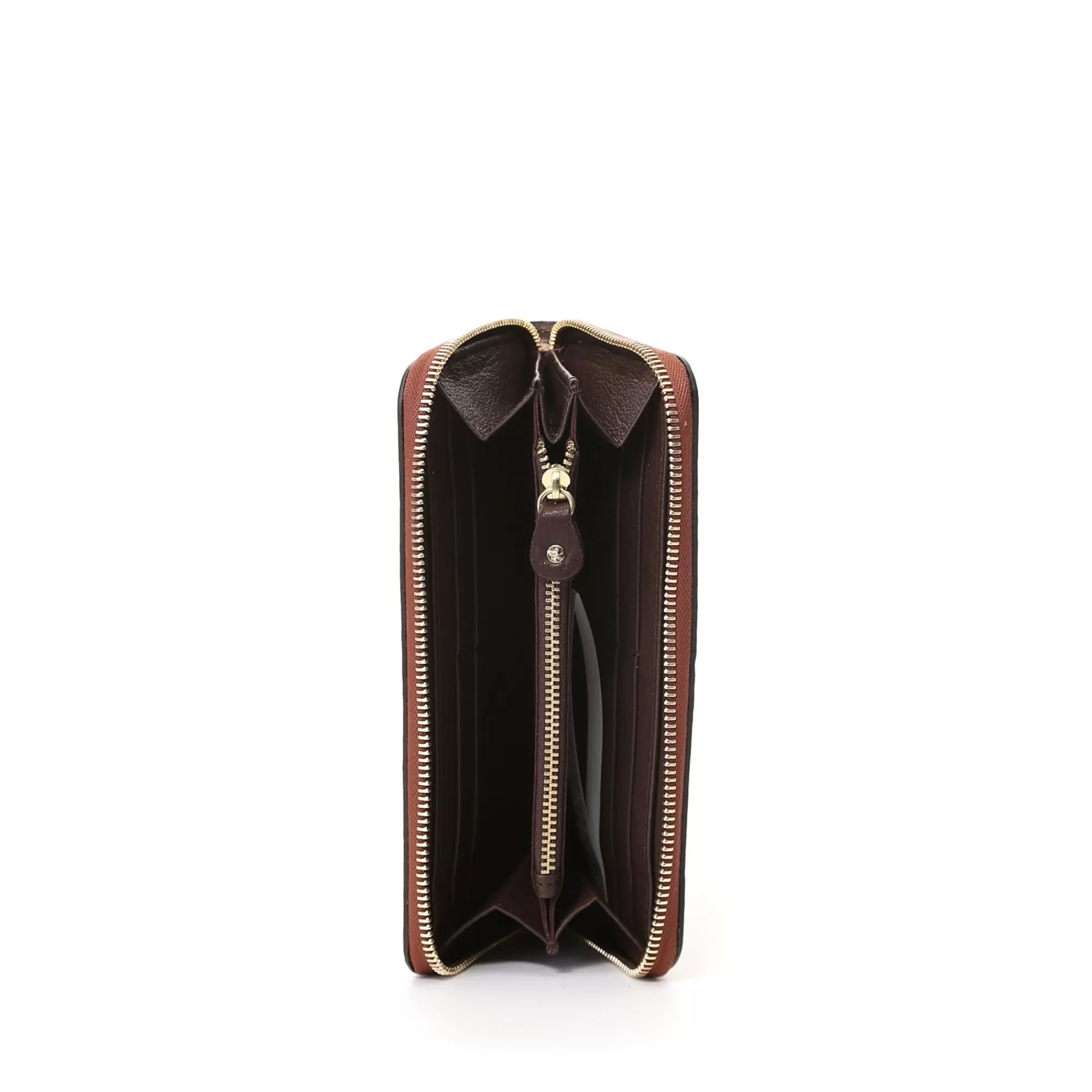 Sale Wallet Zip Cognac Dames Portemonnees